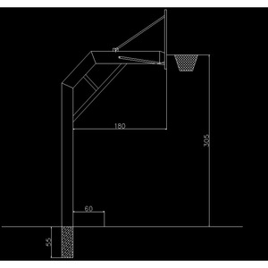 Aro de Baloncesto Estándar para Exteriores, Fijo en el Suelo, Tubo Redondo de 220 mm, Tablero de Vidrio Templado, Equipo para Cancha - Product Image 4