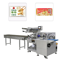 Machine d'emballage horizontale automatique industrielle SZ-750W pour films alimentaires, largeur 300-750 mm, stable, avec plateau pour emballage de rouleaux de printemps