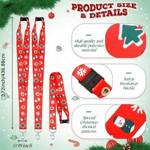 สายคล้องคอคริสต์มาสแบบกำหนดเองพร้อมสายคล้องแบบตะขอ สายคล้องคอโพลีเอสเตอร์พิมพ์ลายซับลิเมชั่นสำหรับคริสต์มาสที่ทนทานพร้อมโลโก้แบบกำหนดเองยอดนิยม จัดส่งด่วน - Product Image 2