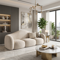 Ensemble Canapé Sectionnel Moderne pour Salon de Beauté, Zone d'Accueil ou Salon – Canapé en Tissu Courbé au Design Créatif avec Options de Couleurs