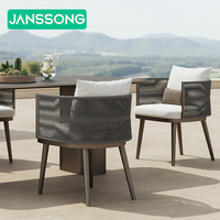 Ensemble de table de meubles de jardin Chaise de salle à manger en corde pour l'extérieur Ensemble de salle à manger pour patio en aluminium Ensemble de table et chaises de jardin pour hôtel