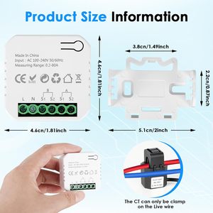 Moniteur d'énergie intelligent pour la maison 280A, <span class=keywords><strong>double</strong></span> canal, contrôle WiFi via application, compatible Tuya/Smart Life, <span class=keywords><strong>compteur</strong></span> de puissance domestique - Product Image 6