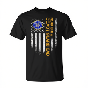 Camiseta Vintage con la Bandera Estadounidense, Orgulloso Padre de la Guardia Costera, Ropa Promocional Premium - Product Image 2