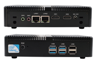 Mini PC EGLOBAL sin Ventilador, Computadora Comercial con Intel Celeron-J3160, DDR3L, SSD MSATA, Win10, 2HD, 6USB, 2RJ45 Gigabit LAN, BIOS Linux