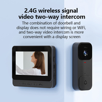 Caméra de sécurité de porte intelligente sans fil Smart Set X7 avec carte mémoire 64 Go, écran 4,3 pouces, Plug & Play, sonnette visuelle