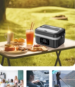 Boîte à lunch électrique USB portable pour camping, voiture, extérieur, isotherme, rechargeable, sans eau, avec affichage numérique LED, capacité 1L, pour le bureau - Product Image 3