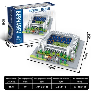 Best-seller transfrontalier : Blocs <span class=keywords><strong>de</strong></span> construction en plastique ABS sur le thème du football, jouet éducatif à assembler soi-même pour les 8-13 ans, micro-particules - Product Image 5