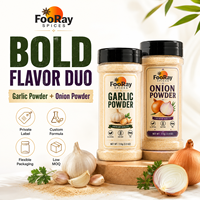 Duo de poudre d'ail et de poudre d'oignon en bouteilles de 110g, OEM ODM, étiquette personnalisée, vente en gros, ensemble d'assaisonnements pour la cuisine