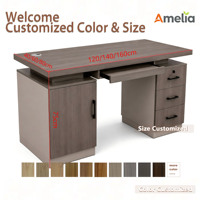 Muebles de Oficina, Escritorio para Computadora, Diseño Moderno con Cajón, Escritorio Resistente para Oficina en Casa, Estación de Trabajo, Sala de Estudio