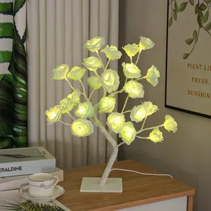 USB anahtarı LED gül ağacı ışık dekorasyonu küçük gece lambası çıkarılabilir plastik taban noel tatil aydınlatma devresi tasarımı
