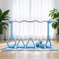 Kit complet de Pilates avec poids : Barre gainée de silicone, anneaux de résistance, anneau triangulaire, mini haltères, poids de cheville pour la maison et le studio