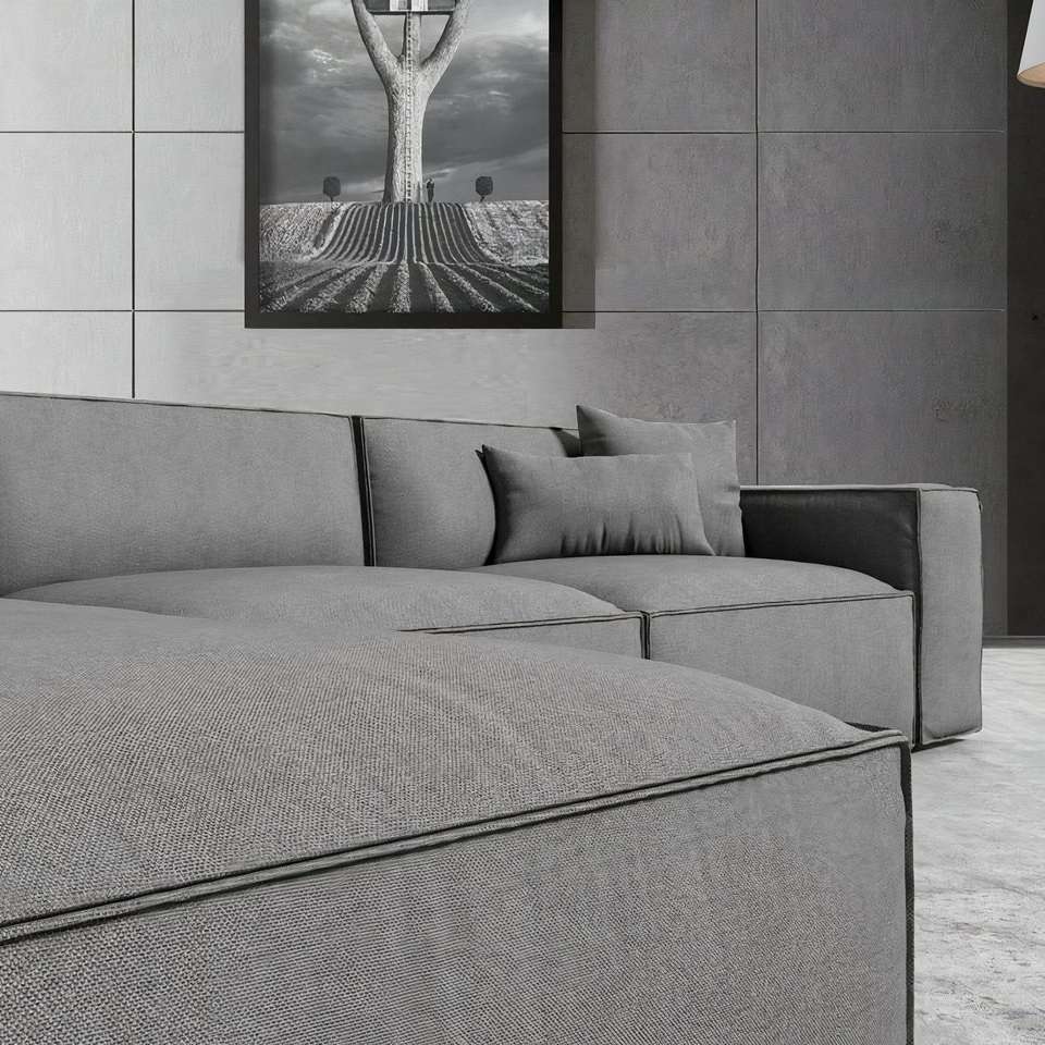 Modern Wood Living Room Furniture Fabric Material Sofa Set Sectional Sofas For Home Luxury