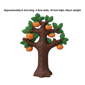 Figurine en résine style japonais chat ZAKKA, Arbre de kaki Récolte d'automne, Tendance, inspirée d'Instagram, Artisanat de poupée en boîte mystère - Product Image 5
