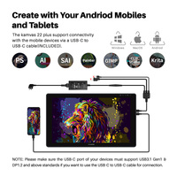 Tablette graphique numérique Huion Kamvas 22 Plus avec écran tactile, 21,5 pouces, tablette graphique numérique professionnelle pour l'animation