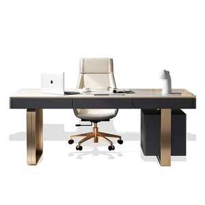 2022商业设计高光泽办公家具桌设计现代行政桌CEO桌