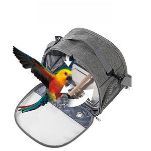 Toptan kuş standı levrek ve paslanmaz tepsi ile seyahat taşıyıcısı seyahat için taşınabilir küçük kuş papağan Parakeet taşıyıcı - Product Image 1