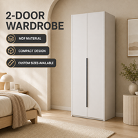 Armoire de chambre autoportante moderne avec portes battantes et longue poignée pour les développeurs résidentiels – Fourniture OEM