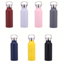 Bouteille isotherme en acier inoxydable 304 avec couvercle à boucle métallique, double paroi isolée, goulot standard, logo personnalisé