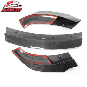 Pour Tesla Model 3 2017-2023 Track Pack Noir Brillant Fibre de Carbone CF Lèvre de Pare-chocs Avant Kit Carrosserie de Haute Qualité - Product Image 5