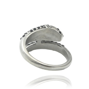 Stainless Steel Animal <b>Snake</b> <b>Ring</b> <b>Silver</b> Black Stone Men's Punk Style Jewelry 21005 - Product Image 2
