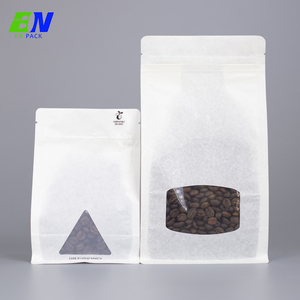 Sacs en papier Kraft blanc, blanc, refermable à fermeture éclair, thermoscellables, sachets d'emballage alimentaire, avec fenêtre mate, 50 unités - Product Image 2