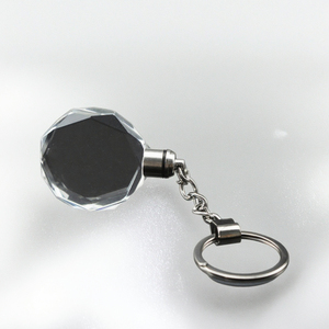 Factory Promotions Octagonal Crystal Keychains Cheap Blank Glass Keychain for Home Decoration and Business Gifts