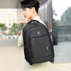 Men's <b>Backpack</b> Large Capacity Business Travel <b>Black</b> Solid Color Interior Zipper Pocket 20L Spring 2023 - Product Image 4