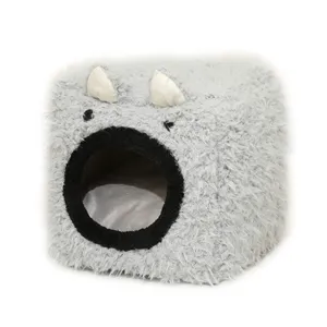 Plüsch Flauschiges rundes Katzen bett mit <span class=keywords><strong>Hood</strong></span> Cosy Cave für Indoor-Katzen oder kleine Hunde - Product Image 4