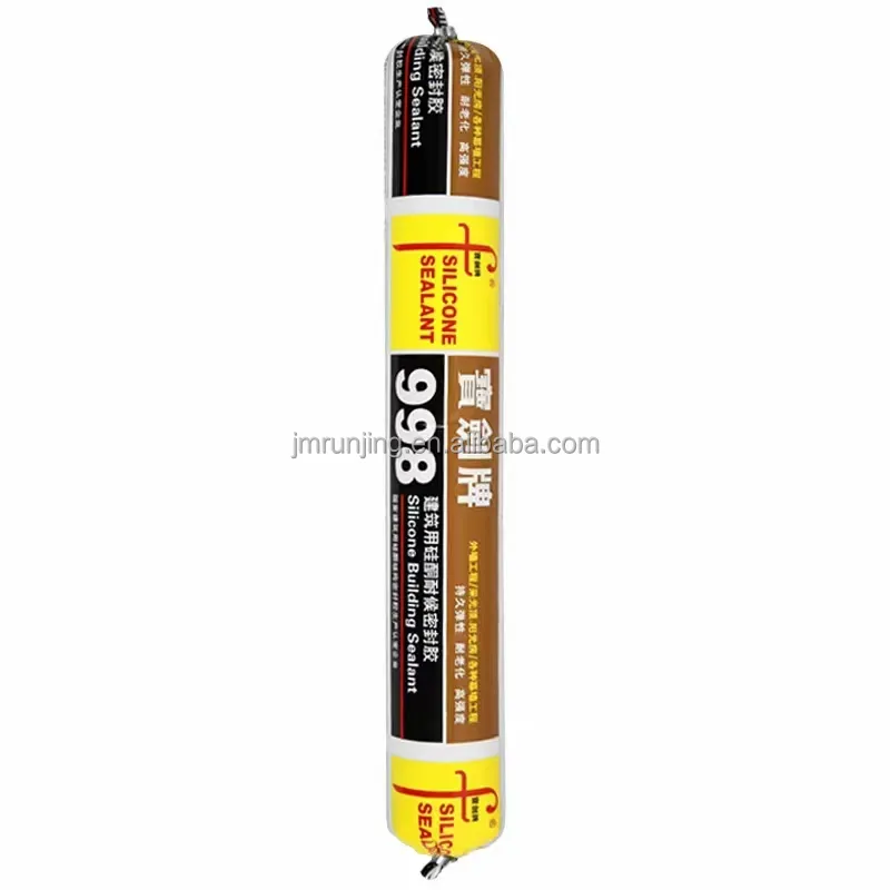 Runjing 590ml Weatherproof sealant glue waterproof color silicone sealant for glass mental Curtain wall