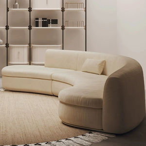 Canapé Sherpa Rétro Moderne Incurvé <span class=keywords><strong>Causeuse</strong></span> Confortable pour Appartement Salon Hôtels Airbnb - Product Image 4