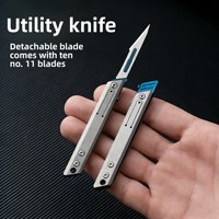 Mini couteau utilitaire portable avec pendentif porte-clés et lame détachable pour ouvrir les colis et couper le papier