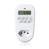 Enchufe Temporizador Digital Programable de 10A con Funcionamiento a Batería, Enchufe Europeo, Enchufe de Mesa