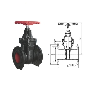 Válvula de Compuerta de Hierro Fundido Z45T con Sellado Hermético, Fundición en Arena, Vástago Ascendente, Volante y Doble Brida - Product Image 1