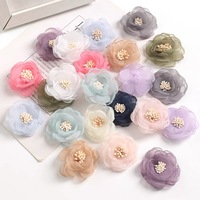 Accessoires de Noël 45MM : Fleurs artificielles en fil semi-finies pour la confection de coiffes, chaussures, épingles à cheveux et vêtements