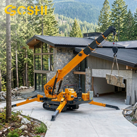 Grue araignée portable de 8 tonnes, télécommandée, compacte, sur chenilles, diesel-électrique, hauteur maximale de 21 m pour intérieur et extérieur