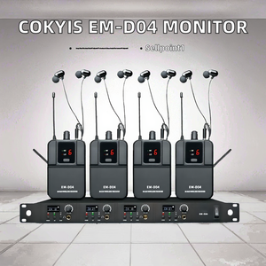 ระบบมอนิเตอร์ไร้สายแบบโมโน 4 ช่องสัญญาณ VHF รุ่น COKYIS EM-D04 สำหรับมืออาชีพ สายดาต้า รองรับแรงดันไฟฟ้าอเนกประสงค์ 110-240V สำหรับการแสดงบนเวที - Product Image 2