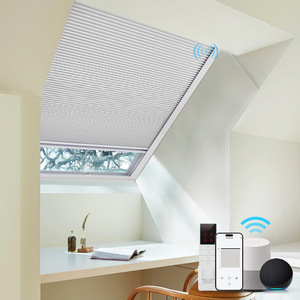Stores en <span class=keywords><strong>nid</strong></span> <span class=keywords><strong>d</strong></span>'<span class=keywords><strong>abeille</strong></span> Skylight Télécommande motorisée Commande à levier Abat-jour cellulaire de taille personnalisée pour fenêtres de toit - Product Image 5