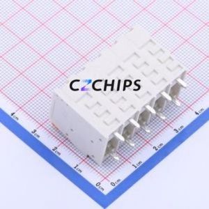 JL206-75005W01 Spring Terminal Block Through hole Component (THT),P=7.5mm Connector 1x5P 7.5mm White Right Angle Insert - Product Image 2