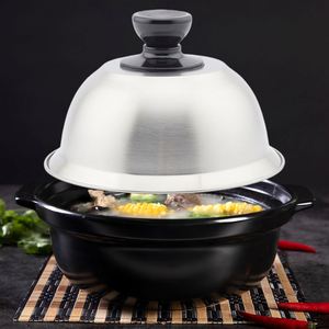 16 CM Custom Logo Burger Bell Heat-Resistant Steel Grill Dome with Plastic Handle for <b>BBQ</b> <b>Tools</b> Melting Cheese - Product Image 3