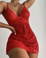 Lencería Sexy de Encaje para Mujer, Talla Grande, Estilo Babydoll, para Regalo, Ropa de Dormir Sexy para Mujer