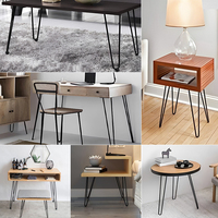 Pieds de table minimalistes en métal, style hairpin, 2 ou 3 tiges, pour table à manger