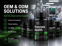 Capsules de santé de la prostate en marque privée pour hommes avec extrait de palmier nain et de graines de citrouille, complément alimentaire à base de plantes 850 mg, 60 capsules