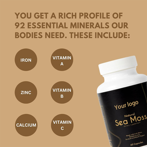 ओएम/ओडम निजी लेबल समुद्री मॉस कैप्सूल प्राकृतिक इरीश समुद्री मोज़स शाकाहारी वयस्क डिटॉक्स त्वचा देखभाल प्रतिरक्षा समर्थन प्रति बोतल 60 कैप्सूल - Product Image 3