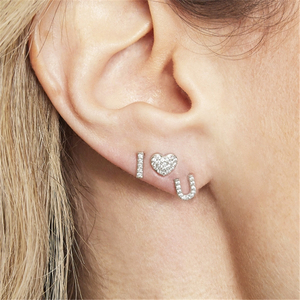 Pendientes de Plata de Ley S925 ROXI, Diseño de Corazón con Diamantes, Estilo Lujoso y Moderno - Product Image 4