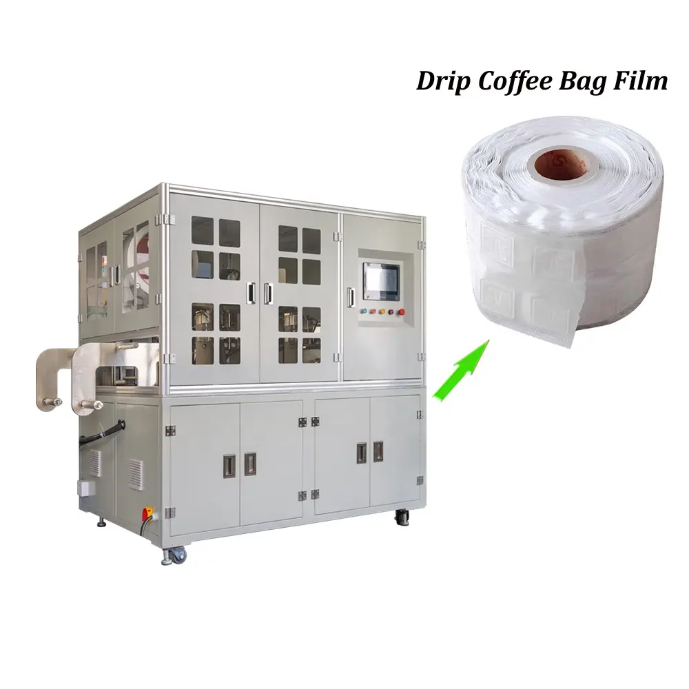 Riangle-máquina de etiquetado de bolsas de té, rollo de película de pirámide para bolsas de café por goteo