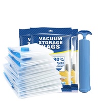 Sacs de rangement sous vide pliables écologiques avec pompe pour vêtements et salle de bain - Conception matelassée, prêts pour l'emballage de bagages