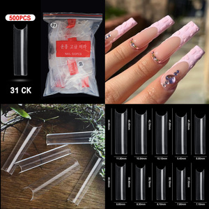 500 autocollants pour ongles de style français, couverture complète ou partielle, accessoires d'art des ongles artificiels, vente en gros - Product Image 2