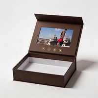 Boîte de présentation vidéo magnétique personnalisée avec écran LCD intégré, emballage cadeau haut de gamme pour les campagnes de relations publiques