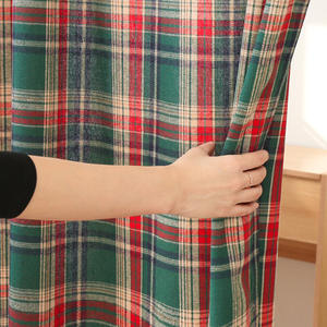 Cortina Semiopaca de Estilo Francés a Cuadros Verdes Navideños Retro, Ecológica, para Todas las Estaciones, para Ventanas, Cocina, Hotel, Cafetería - Product Image 3
