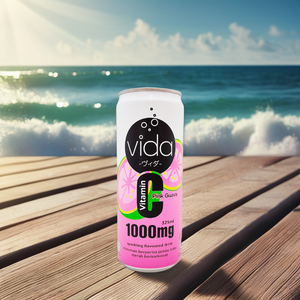 Vida <b>C</b> Sparkling Malaysia Halal Carbonated Drinks Quenching Thirst Low-Fat Fruity Pink Guava Soda Flavors Vitamin <b>C</b> Can 325ml - Product Image 1